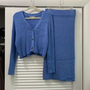 Cardigan and Skirt Knit Set